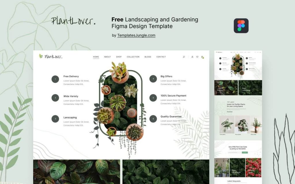 Free Landscaping and Gardening Figma Website Design Template