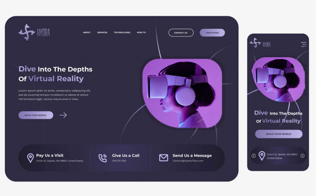 Free VR Landing Page Template for Figma
