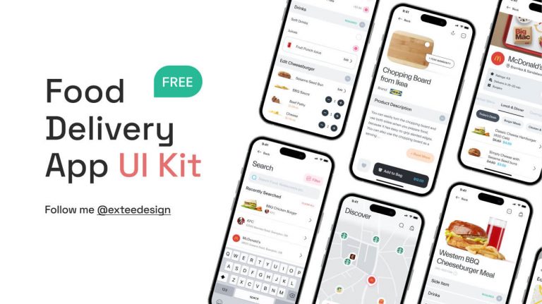 Free Free Figma Food Delivery App UI Kit - Free Figma Template