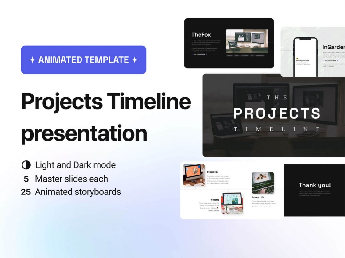 Free Project Timeline Presentation Template Figma - Free Figma Template