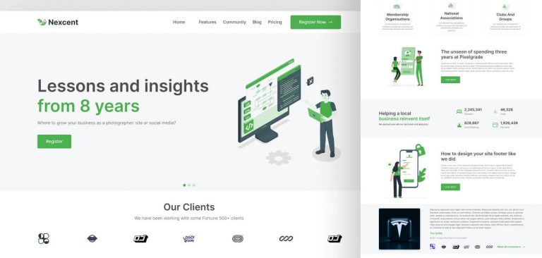 Free Agency Responsive Landing Page for Figma
