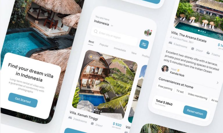 Free Holiday Booking App Template for Figma