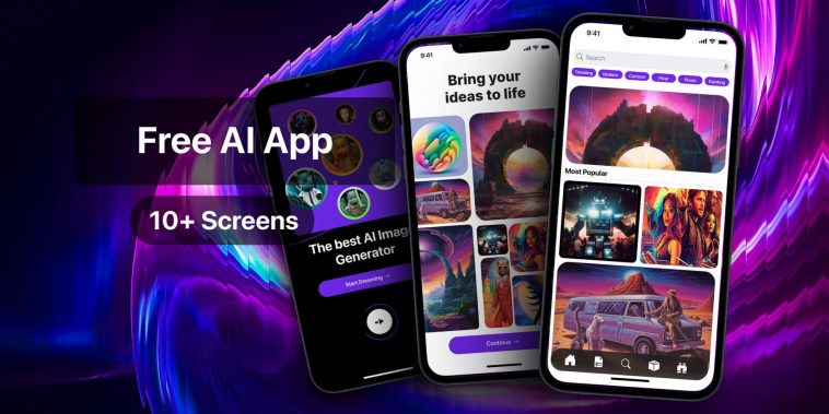 Free AI Art Generator App UI Figma