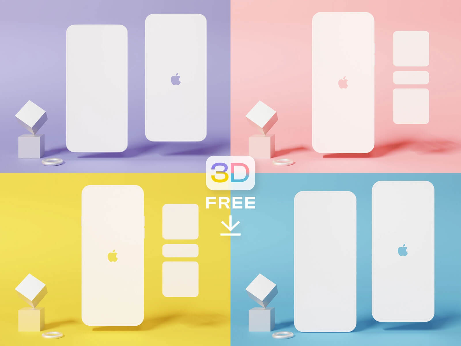 Free Figma iPhone 14 Minimal Mockups - Free Figma Template