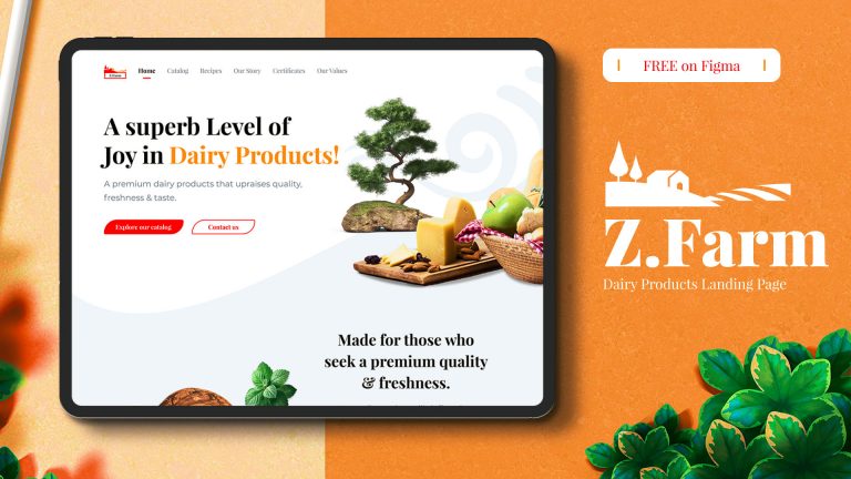 Free Dairy Products Website Figma Template - Z.Farm