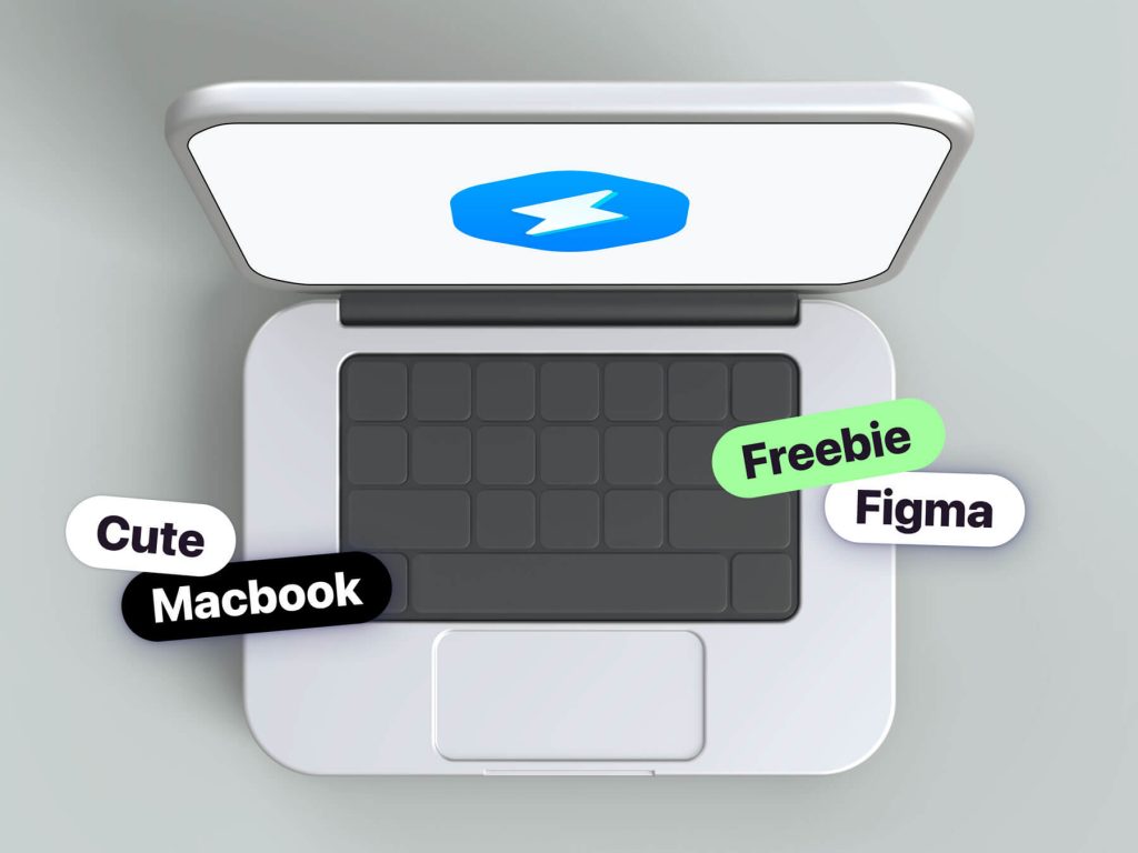 Free Cute 3D style MacBook Pro Figma Mockup