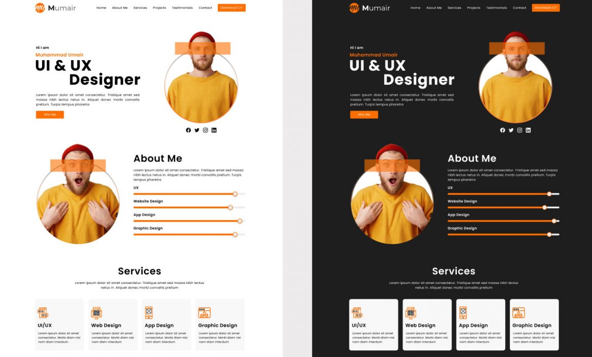 Figma Personal Portfolio Free Template - UiKitFree
