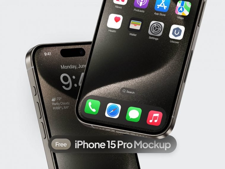 Free Figma iPhone 15 Pro Mockup 1