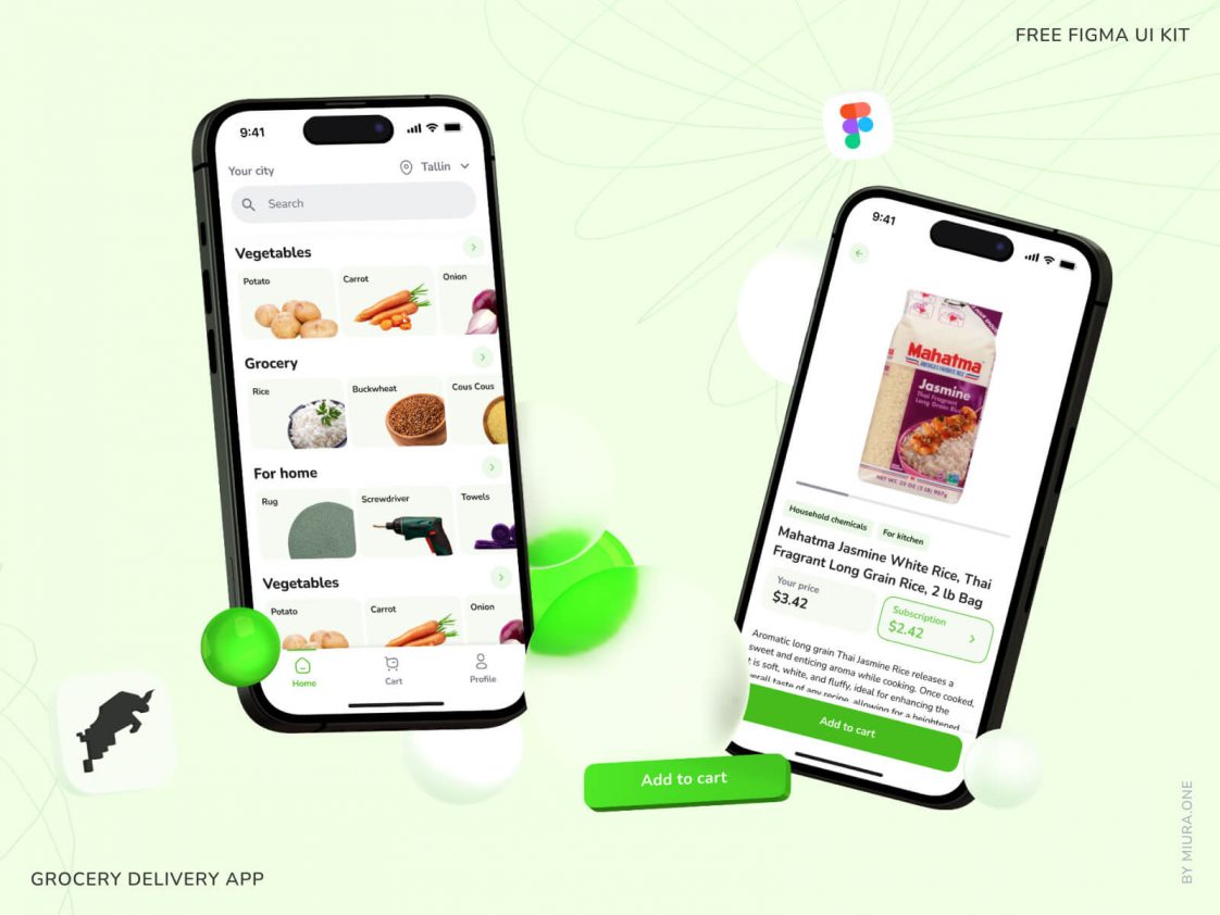 Free Figma Groceries Delivery App UI Kit - Figma Template