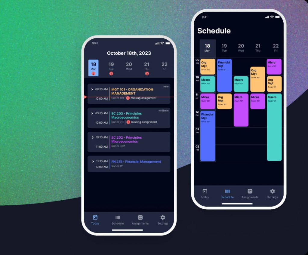 Free School Schedule Figma App Template