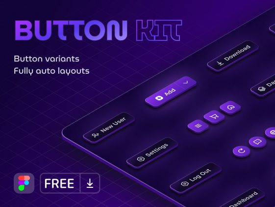 Free Buttons UI Kit for Figma - Free Figma Template