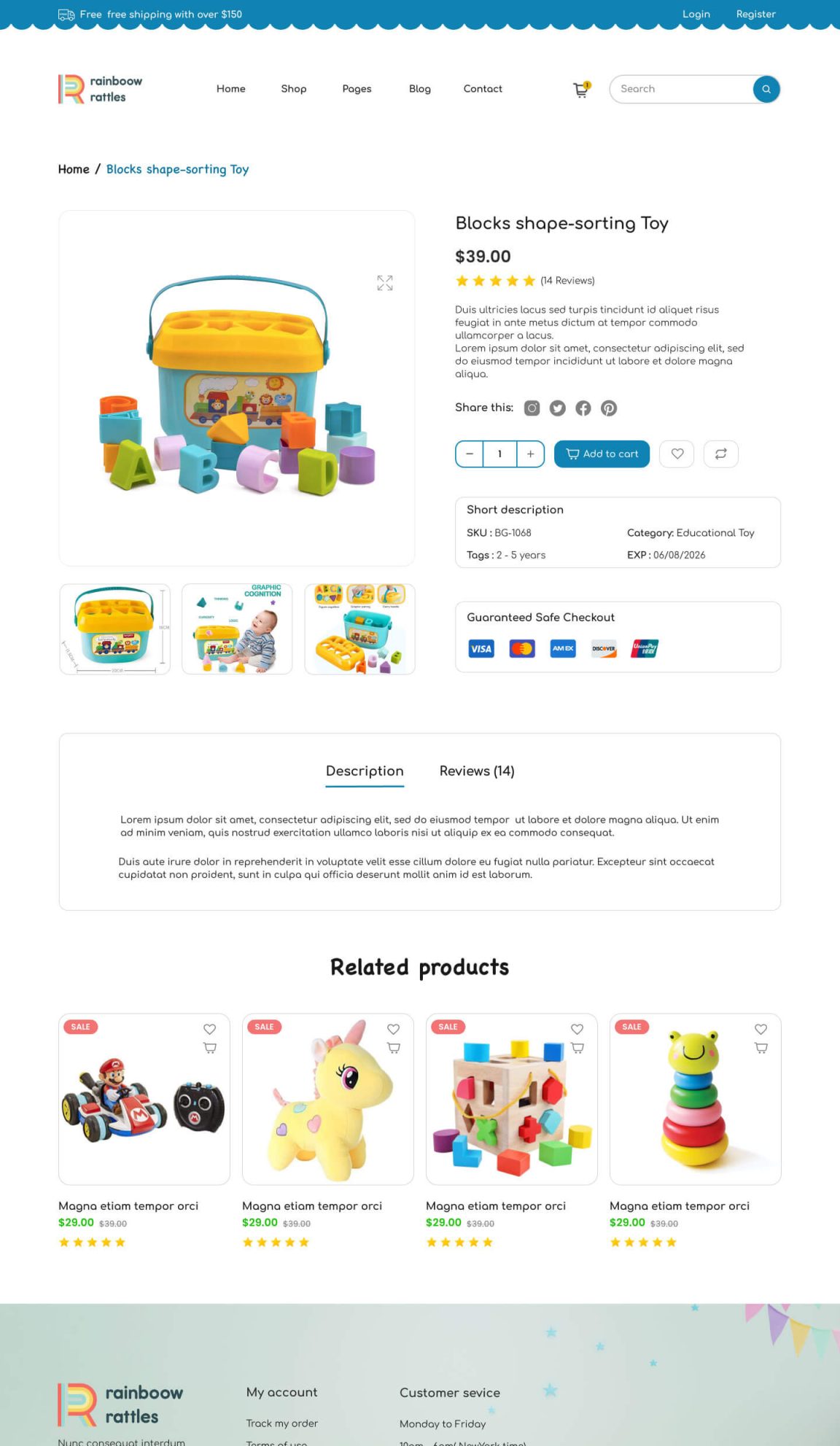 Free Baby Shop Products Ecommerce Website UI Figma Template - Free ...