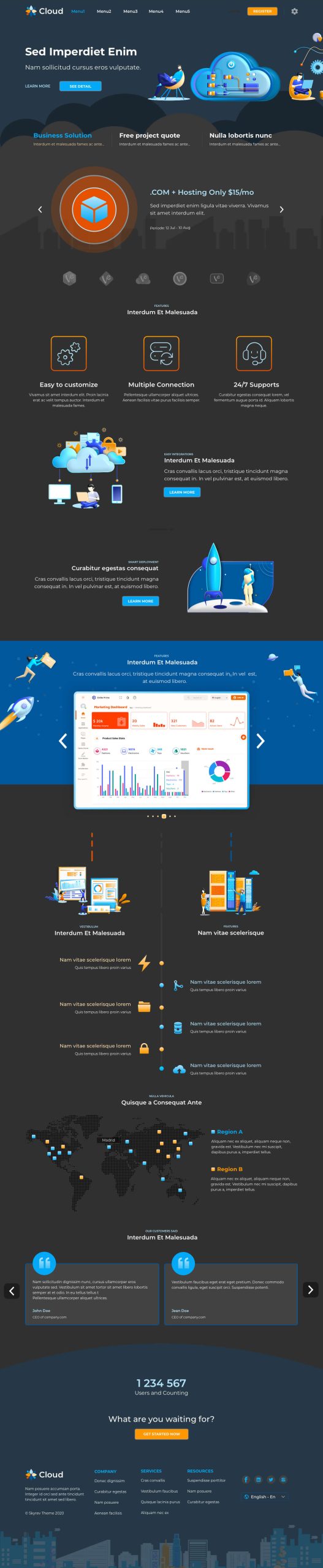 Cloud Computing Services Landing Page Template Figma Preview