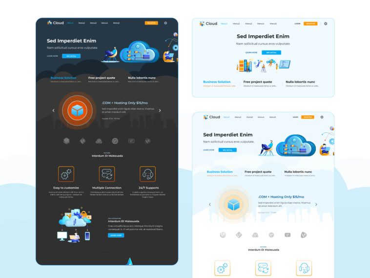 Free Figma Cloud Computing Services Landing Page Template