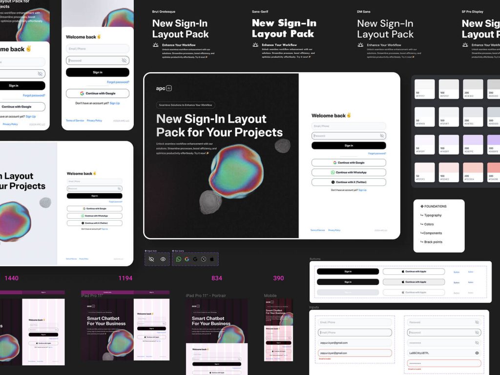 Free Sign-In Screen UI Kit Figma Template - Free Figma Template