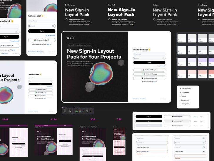 Free Sign-In Screen UI Kit Figma Template - Free Figma Template