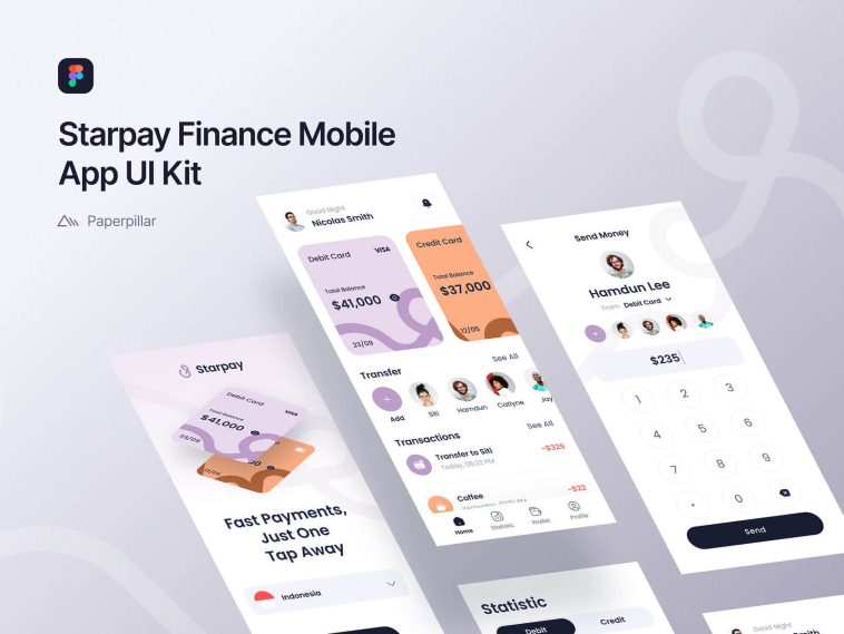 Starpay – Free Figma Finance App UI Kit Template